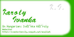 karoly ivanka business card